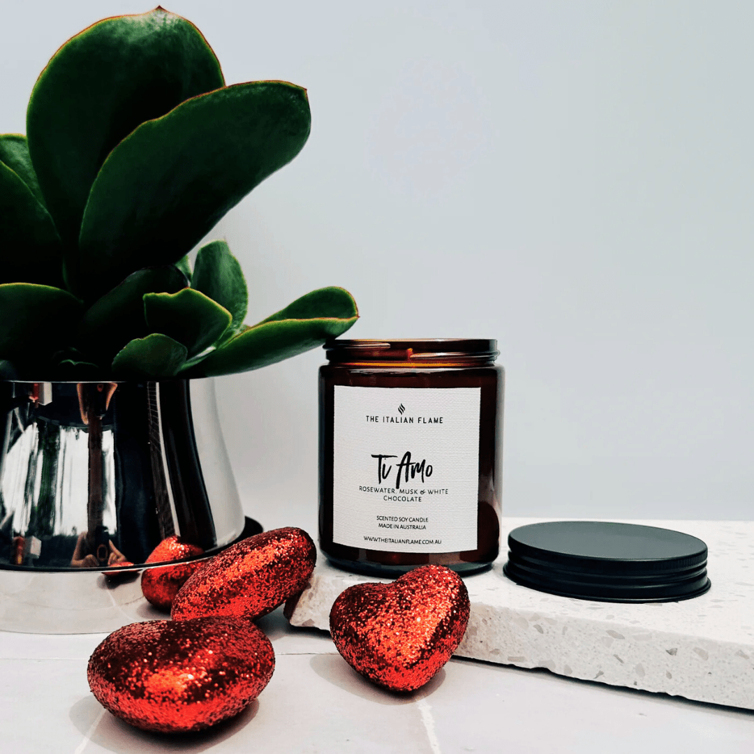 TI AMO - Rosewater, Musk & White Chocolate Scented Candle - SALA Caffe Co