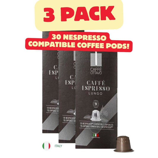 Caffè Ottavo - [3 Pack] Coffee Lungo capsules 10 per carton