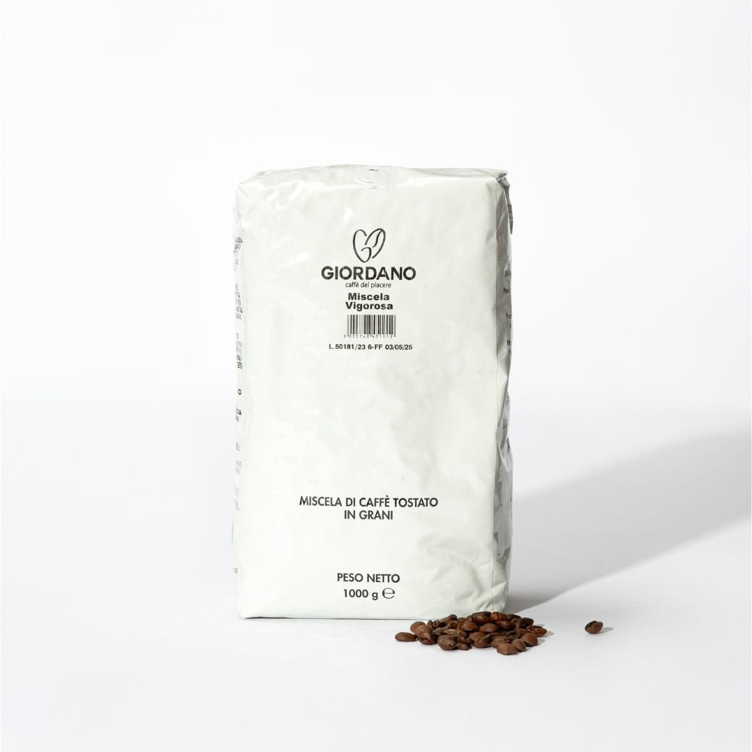 Giordano - Caffè tostato in grani Miscela Vigorosa (1 kilo Vigorosa premium roasted coffee beans) 2.2lbs - SALA Caffe Co