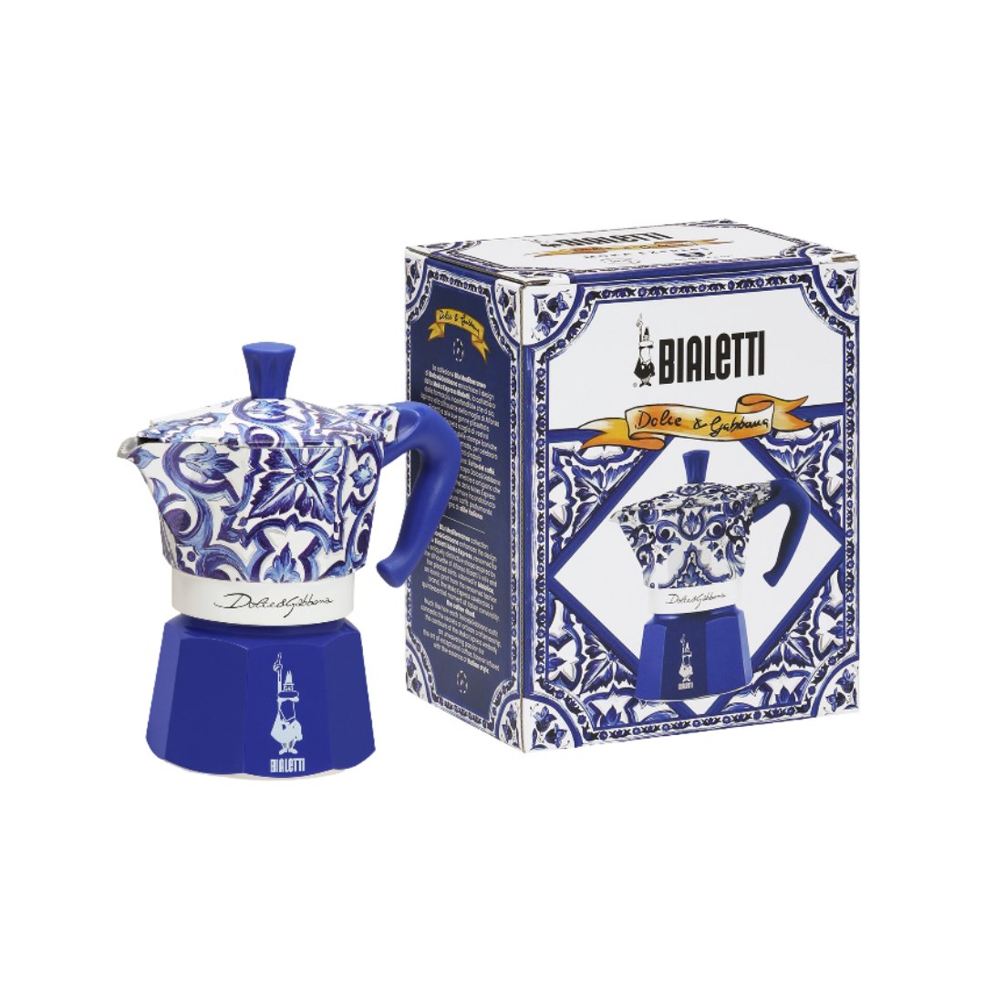 Moka Express 3 Cup Bialetti Dolce&Gabbana | Mediterranean Blue - SALA Caffe Co