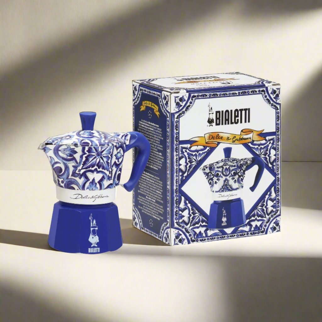 Moka Express 3 Cup Bialetti Dolce&Gabbana | Mediterranean Blue - SALA Caffe Co