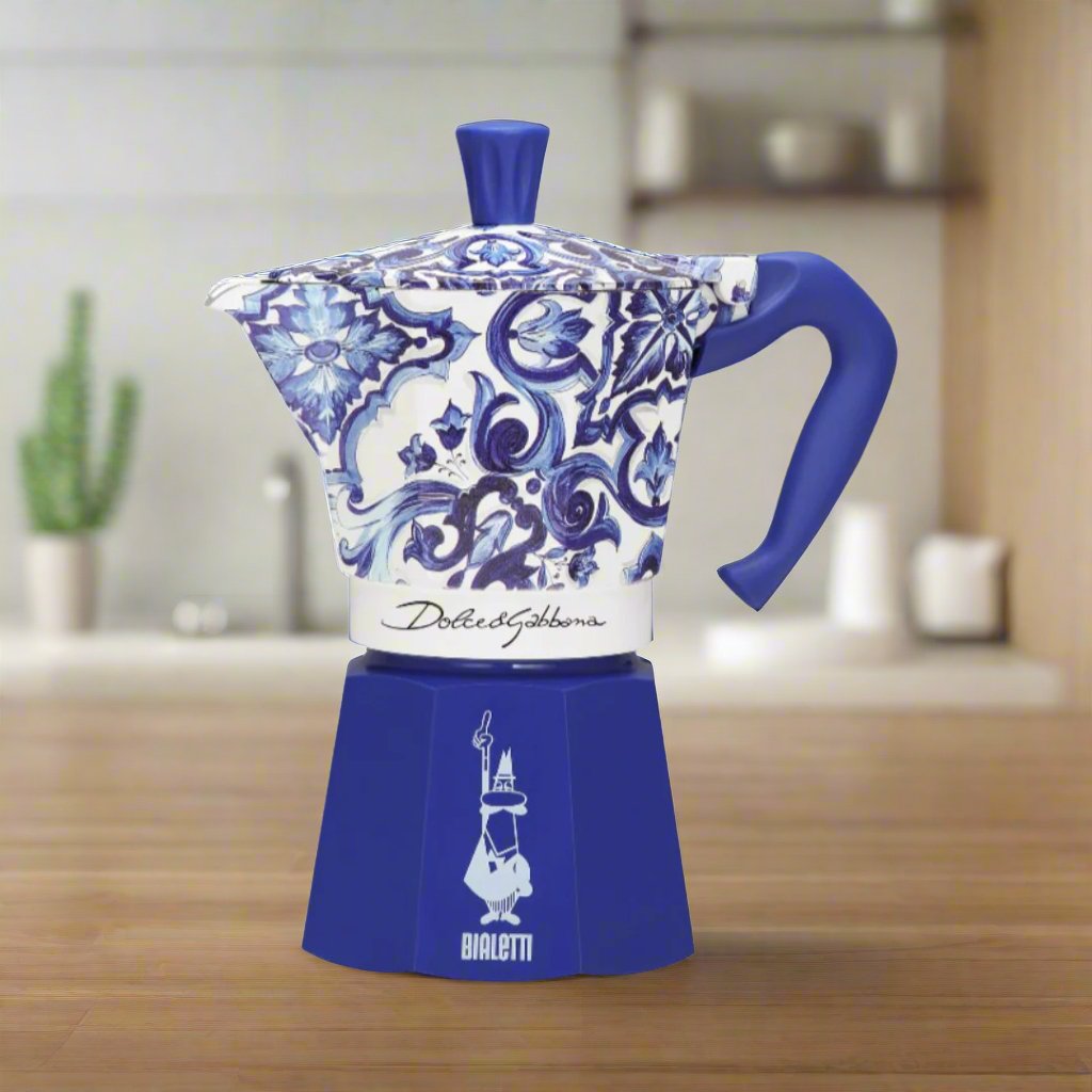 Moka Express 6 Cup Bialetti Dolce&Gabbana | Mediterranean Blue - SALA Caffe Co