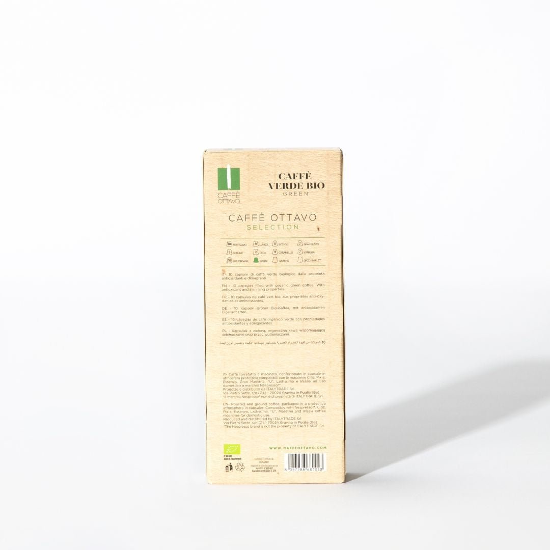 Caffè Ottavo - Coffee Bio Green Capsules 10 per carton - SALA Caffe Co